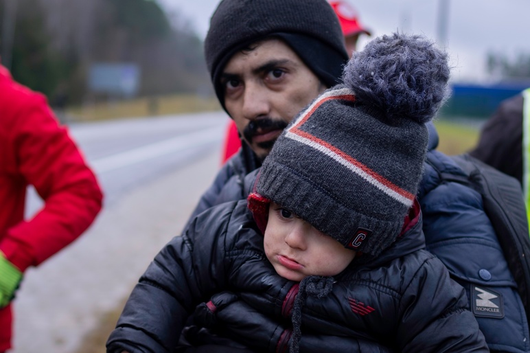 Belarus border Grodno migrants November 2021 shutterstock 2078237746