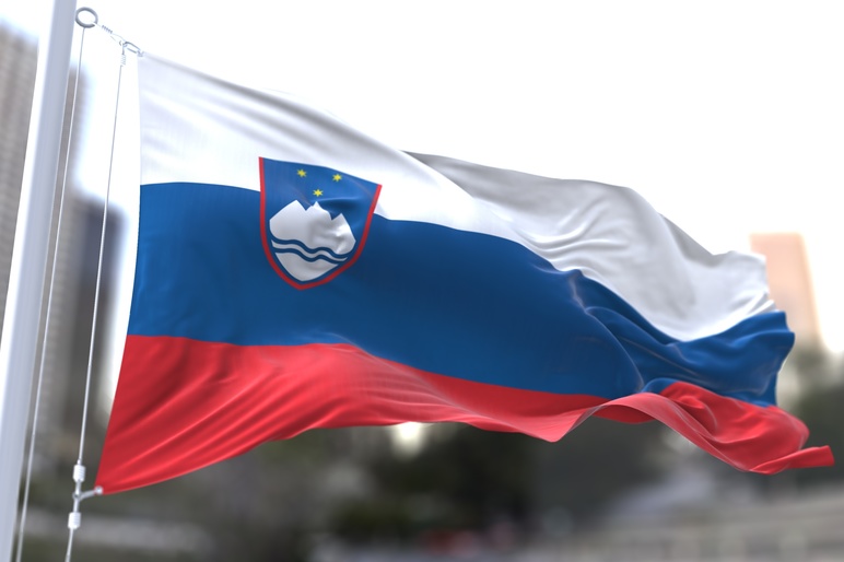 Slovenia Flag shutterstock 2389541445